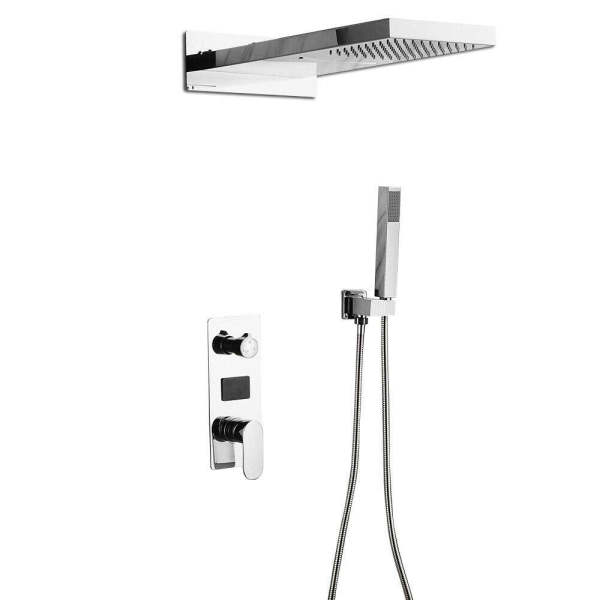 DONSU Dusch Armatur Duschset Wandmontage Regendusche Brause Bad Duschsystem für Chrom G1/2