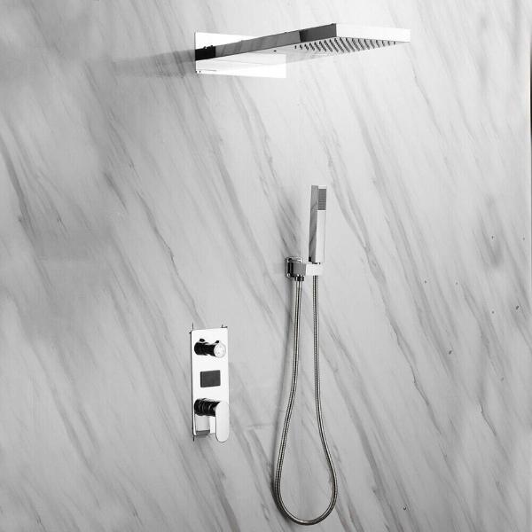DONSU Dusch Armatur Duschset Wandmontage Regendusche Brause Bad Duschsystem für Chrom G1/2