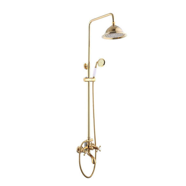 Duscharmatur Set Duschset Regendusche Duschkopf Handbrause Bad Duschsystem Gold