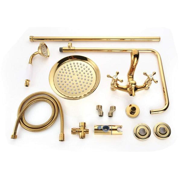 Duscharmatur Set Duschset Regendusche Duschkopf Handbrause Bad Duschsystem Gold