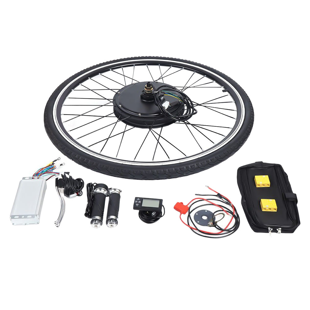 28" Elektro-Fahrrad Kit, Ebike Elektrofahrrad Umbausatz Kit für Vorderrad, 36V 800W Motor, mit LCD Display